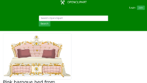 openclipart圖庫：Pink baroque bed from Glitch 縮圖