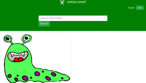 openclipart圖庫：Monster 05 green縮圖