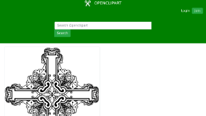 openclipart圖庫：Vintage Symmetric Frame Cross 3-資源代表圖