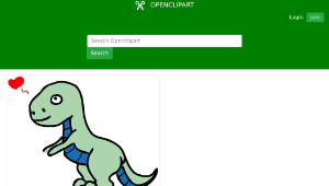 openclipart圖庫：Tyrannosaur in love縮圖