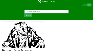 openclipart圖庫：Twisted Face Monster縮圖