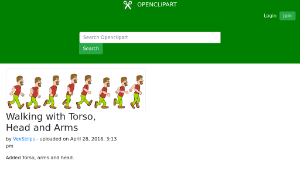 openclipart圖庫：Walking with Torso, Head and Arms-資源代表圖