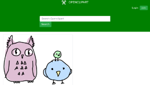 openclipart圖庫：Owl and a birds-資源代表圖