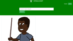 openclipart圖庫：African Man with Broom