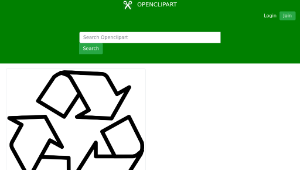 openclipart圖庫：Recycling Symbol 3 Arrows Black Outline-資源代表圖