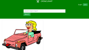 openclipart圖庫：Girl Driving Car Cartoon-資源代表圖