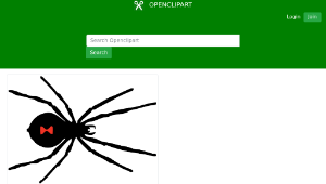openclipart圖庫：black widow spider