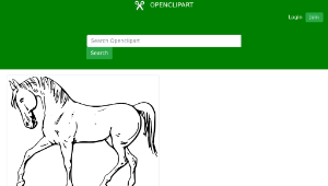 openclipart圖庫：Walking horse outline