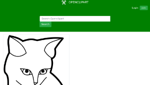 openclipart圖庫：sitting cat outline縮圖