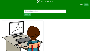 openclipart圖庫：&Eacute;l&egrave;ve devant un ordinateur.