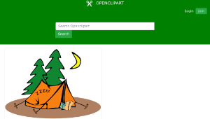 openclipart圖庫：Sleeping in a tent