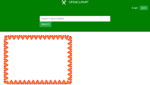 openclipart圖庫：Red Hearts Border