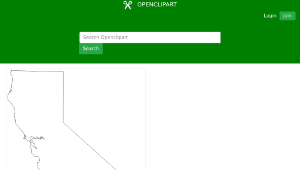 openclipart圖庫：California Map Outline