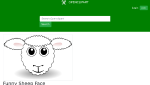 openclipart圖庫：Funny Sheep Face White Cartoon