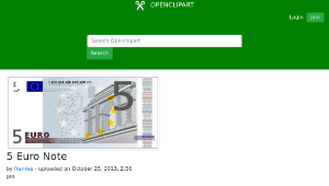 openclipart圖庫：5 Euro Note