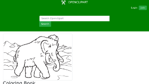 openclipart圖庫：Coloring Book Mammoth縮圖