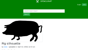 openclipart圖庫：Pig silhouette縮圖