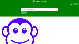 openclipart圖庫：funny monkey face simple path縮圖