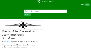 openclipart圖庫：Muster 43e Vierarmiger Stern gestreckt - Bord&Atilde;&frac14;re