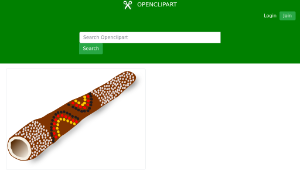 openclipart圖庫：Didgeridoo, Australian traditional music instrument