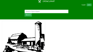 openclipart圖庫：cow and barn-資源代表圖
