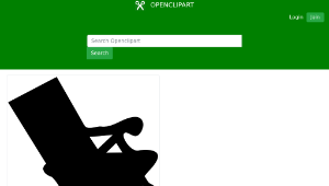 openclipart圖庫：Beach chair silhouette縮圖