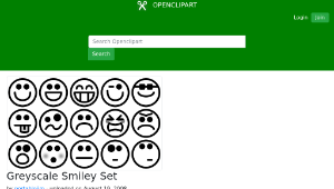openclipart圖庫：Greyscale Smiley Set-資源代表圖