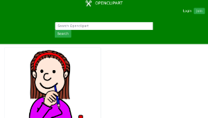 openclipart圖庫：Comic Girl Tini at School縮圖