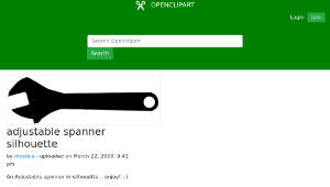 openclipart圖庫：adjustable spanner silhouette-資源代表圖