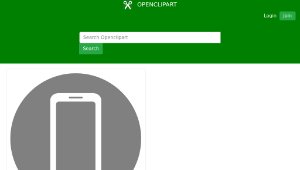 openclipart圖庫：Mobile Icon - White on Grey-資源代表圖