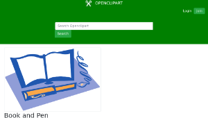 openclipart圖庫：Book and Pen縮圖