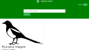 openclipart圖庫：Pica-pica magpie silhouette縮圖