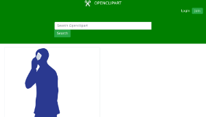 openclipart圖庫：businessman on phone縮圖