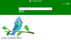 openclipart圖庫：Cute Cartoon Bird Chirping-資源代表圖