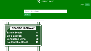 openclipart圖庫：road distances sign-資源代表圖