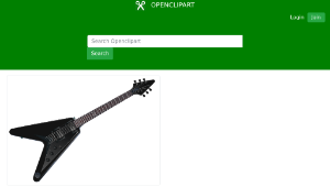 openclipart圖庫：Flying V black guitar-資源代表圖