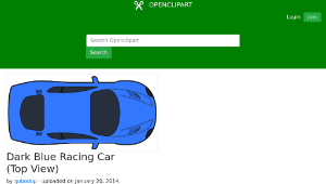 openclipart圖庫：Dark Blue Racing Car (Top View)縮圖