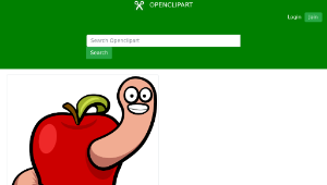 openclipart圖庫：Apple Worm - Colour-資源代表圖