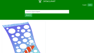 openclipart圖庫：Towel blue with white bubbles and red fish with white strips縮圖