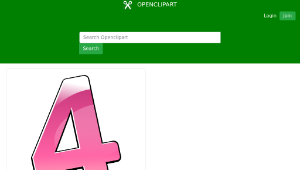 openclipart圖庫：Glossy Number : Four縮圖