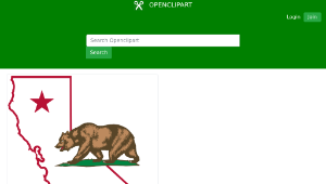 openclipart圖庫：California - Outline and Flag-資源代表圖