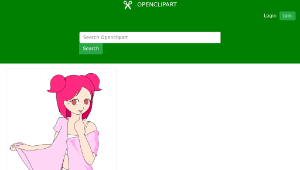 openclipart圖庫：Pink anime girl (beta!)縮圖