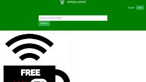openclipart圖庫：Logo Free WiFi Inside for a cafe-資源代表圖