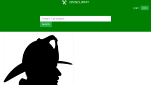openclipart圖庫：Firefighter Profile Silhouette縮圖