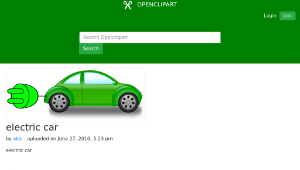 openclipart圖庫：electric car-資源代表圖