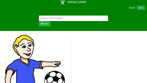 openclipart圖庫：Soccer playing boy coloured-資源代表圖