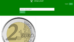 openclipart圖庫：2 euro coin-資源代表圖