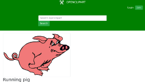 openclipart圖庫：Running pig縮圖