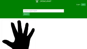openclipart圖庫：Raised Hand in Silhouette縮圖