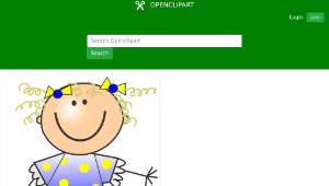 openclipart圖庫：Girl Smiling Stick Figure Curly Hair